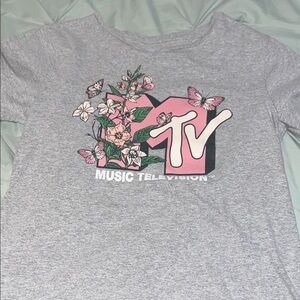 MTV Gray and Pink Graphic Tee